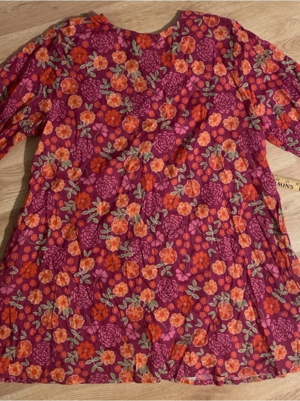 GUDRUN SJODEN Floral Tunic Dress in Magenta, Orange and Pink - Picture 2 of 6